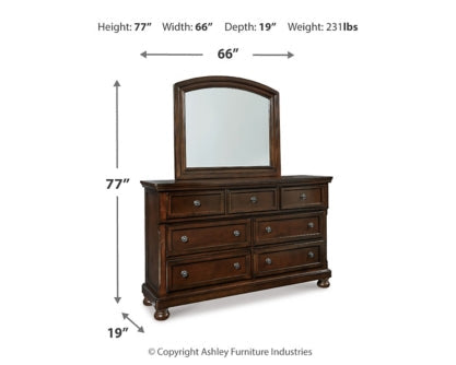 Porter Queen Sleigh Bed with Mirrored Dresser, Chest and 2 Nightstands - MyWaynesHome #