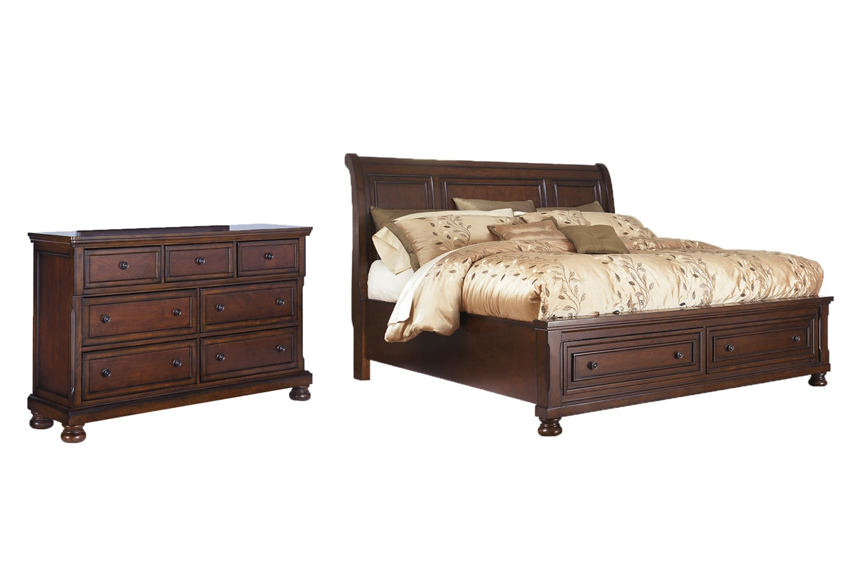 Porter Queen Sleigh Bed with Dresser - MyWaynesHome #