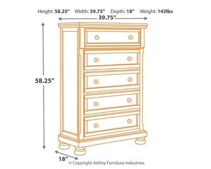 Porter Queen Sleigh Bed with Mirrored Dresser, Chest and 2 Nightstands - MyWaynesHome #