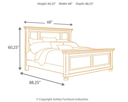 Porter Queen Panel Bed with Mirrored Dresser and 2 Nightstands - MyWaynesHome #