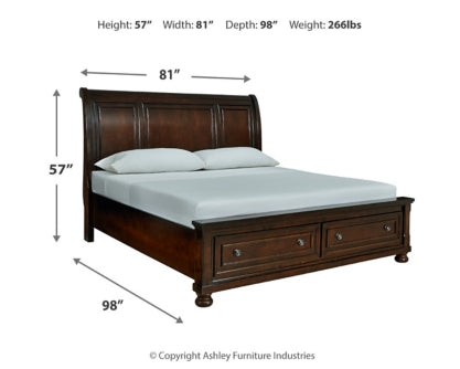 Porter Queen Sleigh Bed with Mirrored Dresser, Chest and Nightstand - MyWaynesHome #