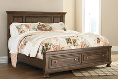 Flynnter Queen Panel Bed with 2 Storage Drawers with Dresser - MyWaynesHome #