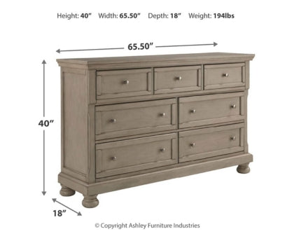 Lettner California King Sleigh Bed with Dresser - MyWaynesHome #