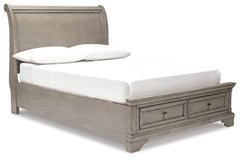 Lettner Full Sleigh Bed with Mirrored Dresser - MyWaynesHome #