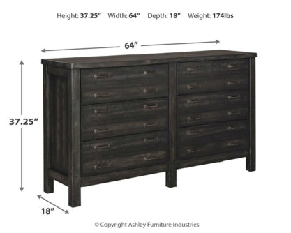 Baylow Queen Panel Bed with 4 Storage Drawers with Dresser - MyWaynesHome #