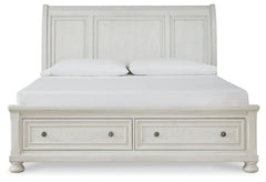 Robbinsdale Queen Sleigh Bed with Storage - MyWaynesHome #