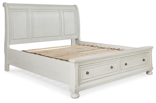 Robbinsdale Queen Sleigh Bed with Storage - MyWaynesHome #