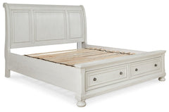 Robbinsdale Queen Sleigh Bed with Storage - MyWaynesHome #