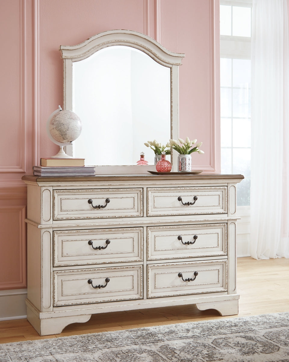 Realyn Full Panel Bed with Mirrored Dresser - MyWaynesHome #
