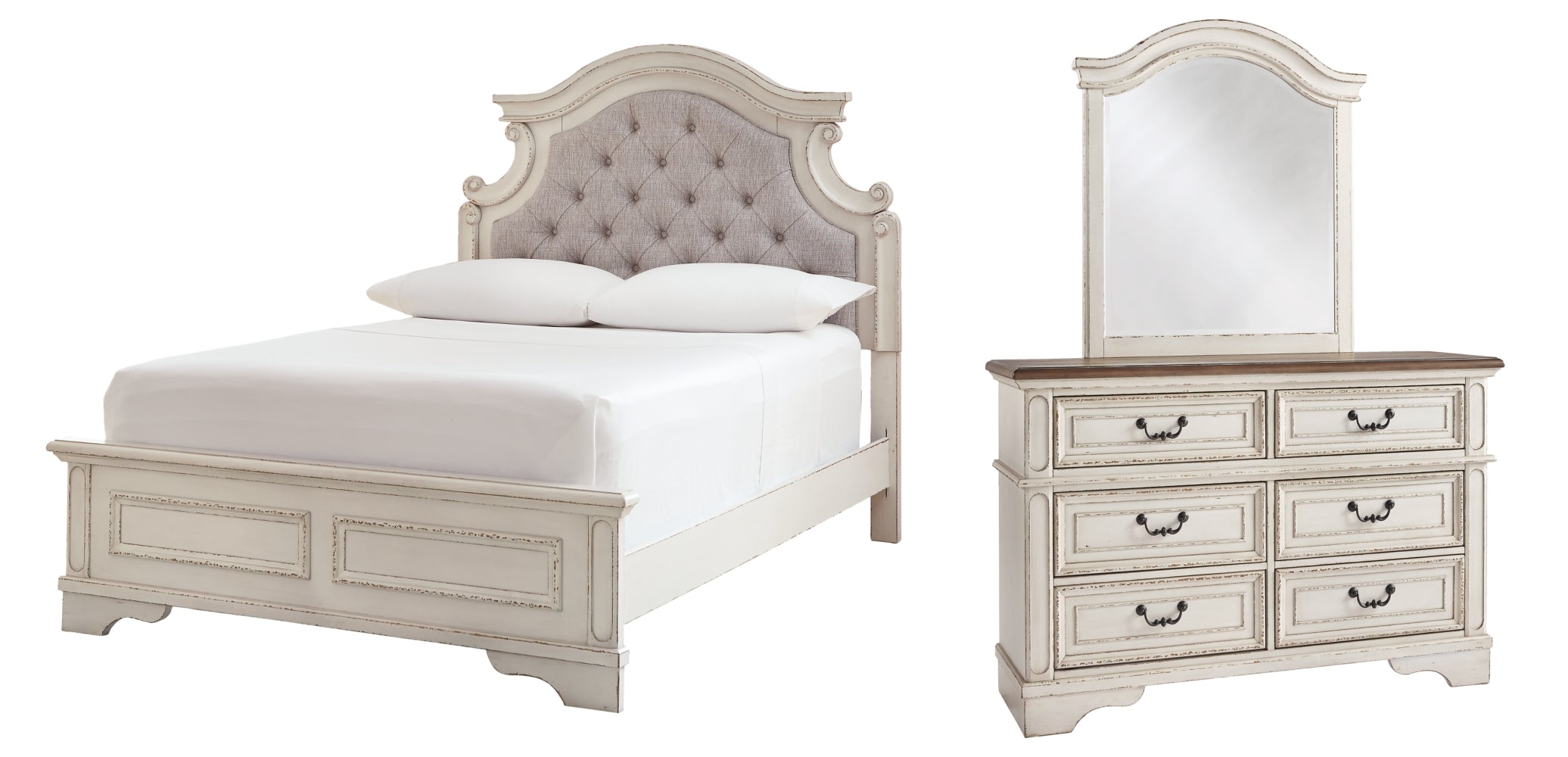 Realyn Full Panel Bed with Mirrored Dresser - MyWaynesHome #