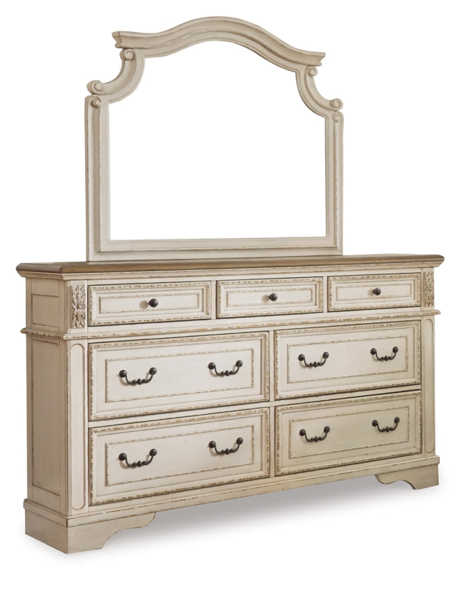 Realyn Queen Upholstered Panel Bed with Mirrored Dresser, Chest and Nightstand - MyWaynesHome #