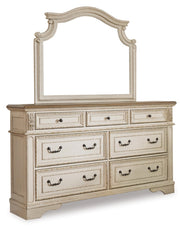 Realyn King Upholstered Bed with Mirrored Dresser - MyWaynesHome #