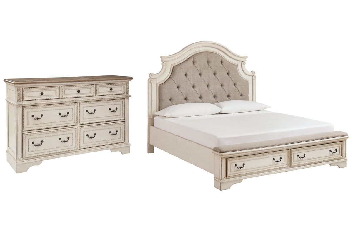 Realyn Queen Upholstered Bed with Dresser - MyWaynesHome #