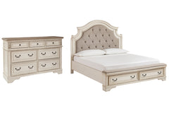 Realyn King Upholstered Bed with Dresser - MyWaynesHome #