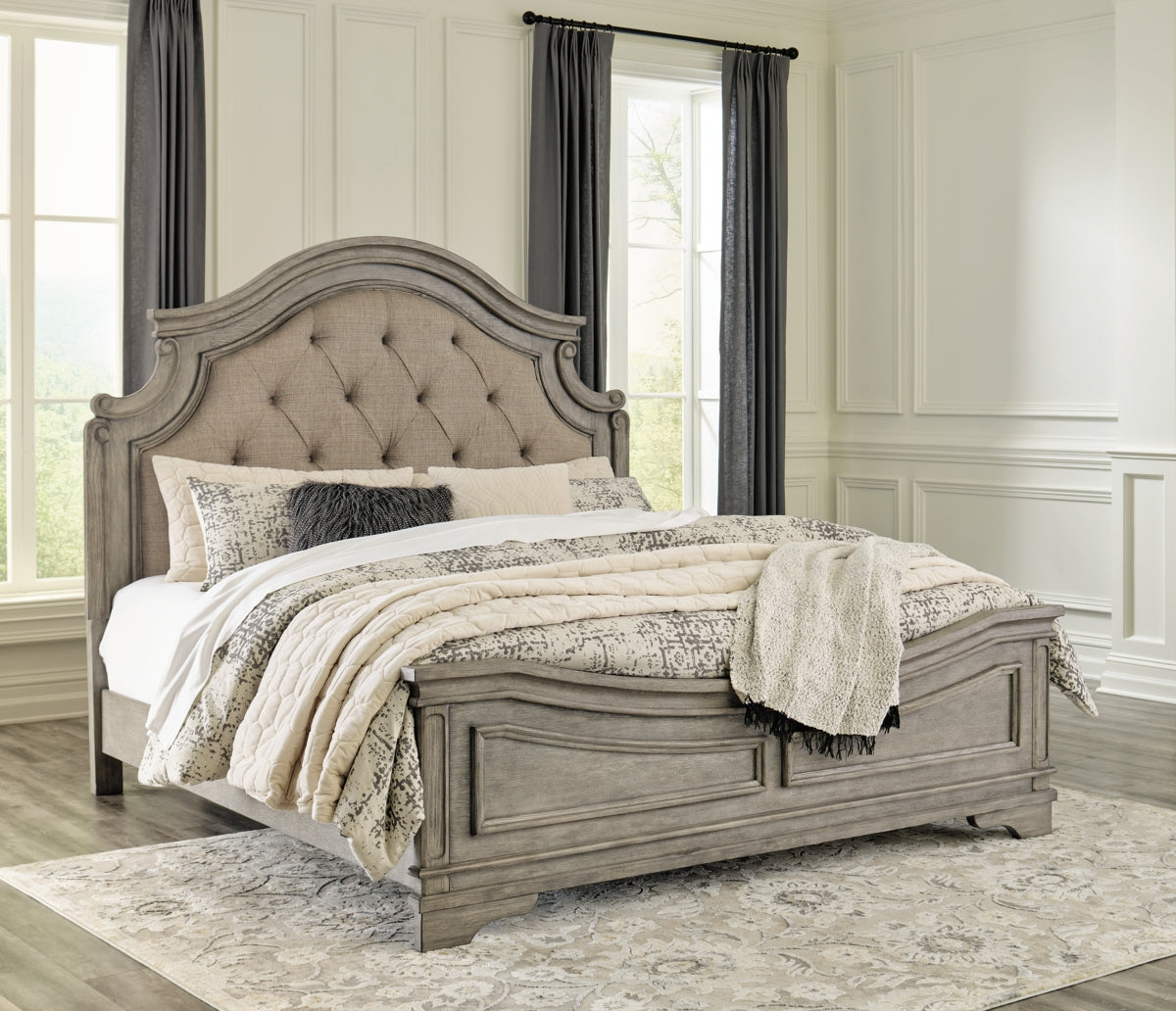 Lodenbay California King Panel Bed with Mirrored Dresser and Chest - MyWaynesHome #