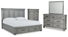 Russelyn King Storage Bed with Mirrored Dresser and Chest - MyWaynesHome #