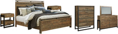 Sommerford Queen Panel Bed with Mirrored Dresser, Chest and 2 Nightstands - MyWaynesHome #