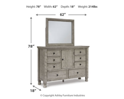 Harrastone Queen Panel Bed with Mirrored Dresser, Chest and 2 Nightstands - MyWaynesHome #