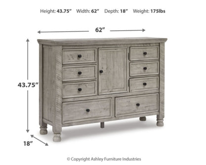 Harrastone King Panel Bed with Dresser - MyWaynesHome #