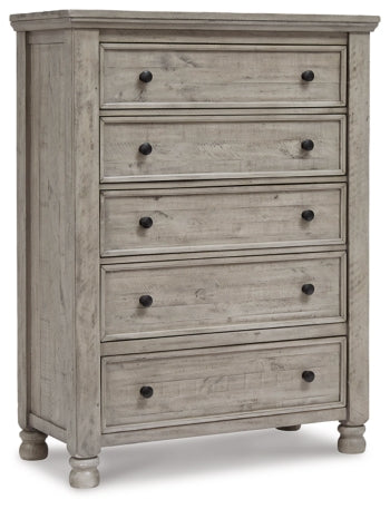 Harrastone Queen Panel Bed with Mirrored Dresser, Chest and 2 Nightstands - MyWaynesHome #