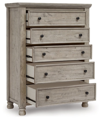 Harrastone Queen Panel Bed with Mirrored Dresser, Chest and 2 Nightstands - MyWaynesHome #