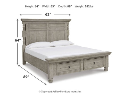 Harrastone Queen Panel Bed with Mirrored Dresser, Chest and 2 Nightstands - MyWaynesHome #