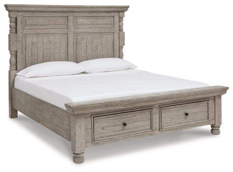 Harrastone King Panel Bed with Dresser - MyWaynesHome #