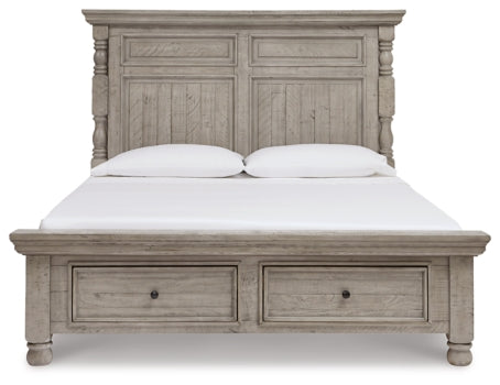 Harrastone Queen Panel Bed with Mirrored Dresser, Chest and 2 Nightstands - MyWaynesHome #