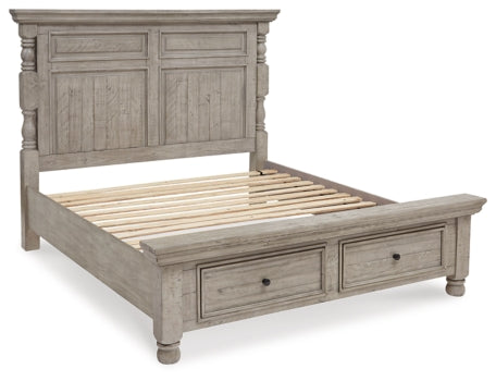 Harrastone King Panel Bed with Dresser - MyWaynesHome #