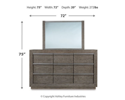 Anibecca Queen Upholstered Panel Bed with Mirrored Dresser, Chest and Nightstand - MyWaynesHome #