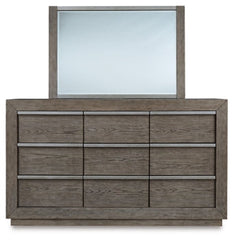 Anibecca Queen Upholstered Panel Bed with Mirrored Dresser, Chest and Nightstand - MyWaynesHome #