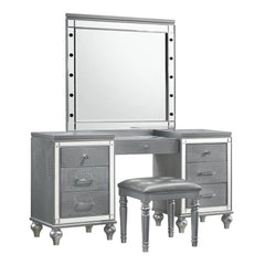 VALENTINO VANITY TABLE STOOL-SILVER - MyWaynesHome #