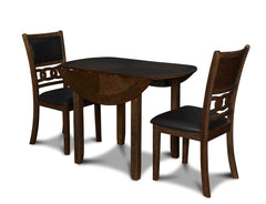 GIA 3 PC 42" DROP LEAF DINING TABLE & 2 CHAIRS-BROWN - MyWaynesHome #