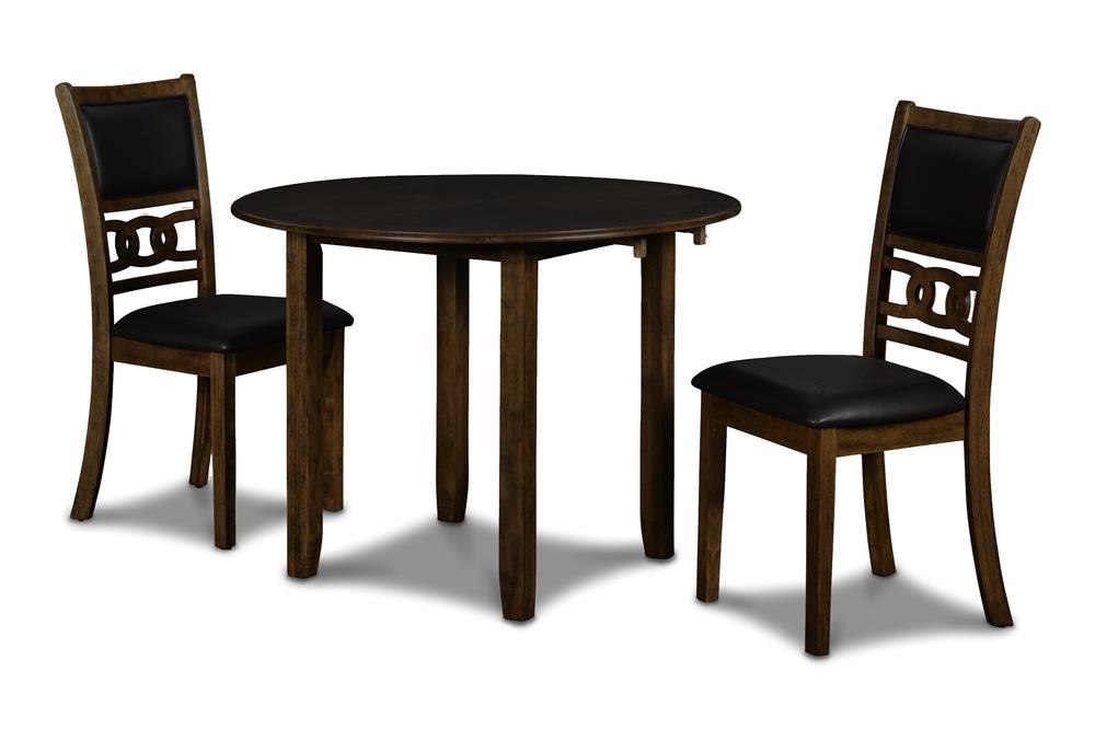 GIA 3 PC 42" DROP LEAF DINING TABLE & 2 CHAIRS-BROWN - MyWaynesHome #