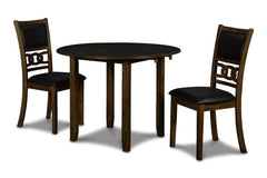 GIA 3 PC 42" DROP LEAF DINING TABLE & 2 CHAIRS-BROWN - MyWaynesHome #