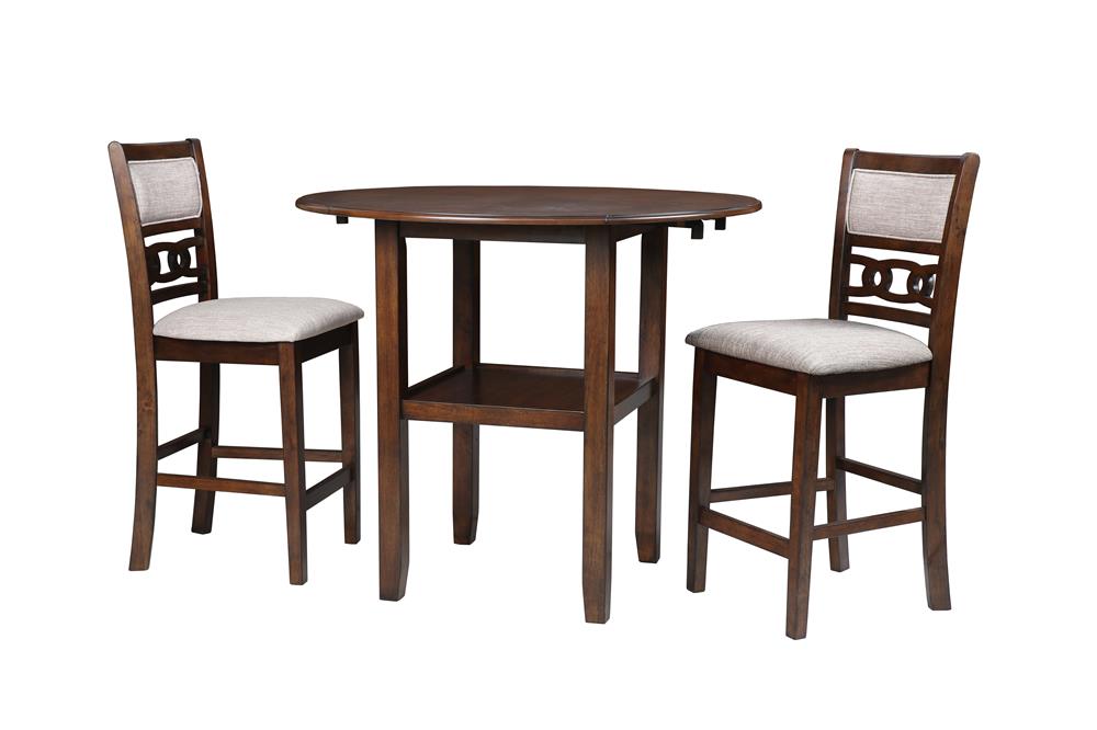 GIA 3 PC 42" COUNTER DROP LEAF TABLE & 2 CHAIRS-CHERRY - MyWaynesHome #