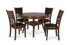 GIA 5 PC 47" ROUND DINING TABLE & 4 CHAIRS-BROWN - MyWaynesHome #