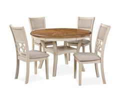 MITCHELL 5 PC DINING SET-TWO TONE BISQUE/BROWN - MyWaynesHome #