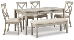 Parellen Dining Table and 4 Chairs and Bench - MyWaynesHome #