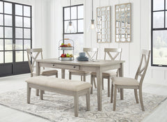 Parellen Dining Table and 4 Chairs and Bench - MyWaynesHome #