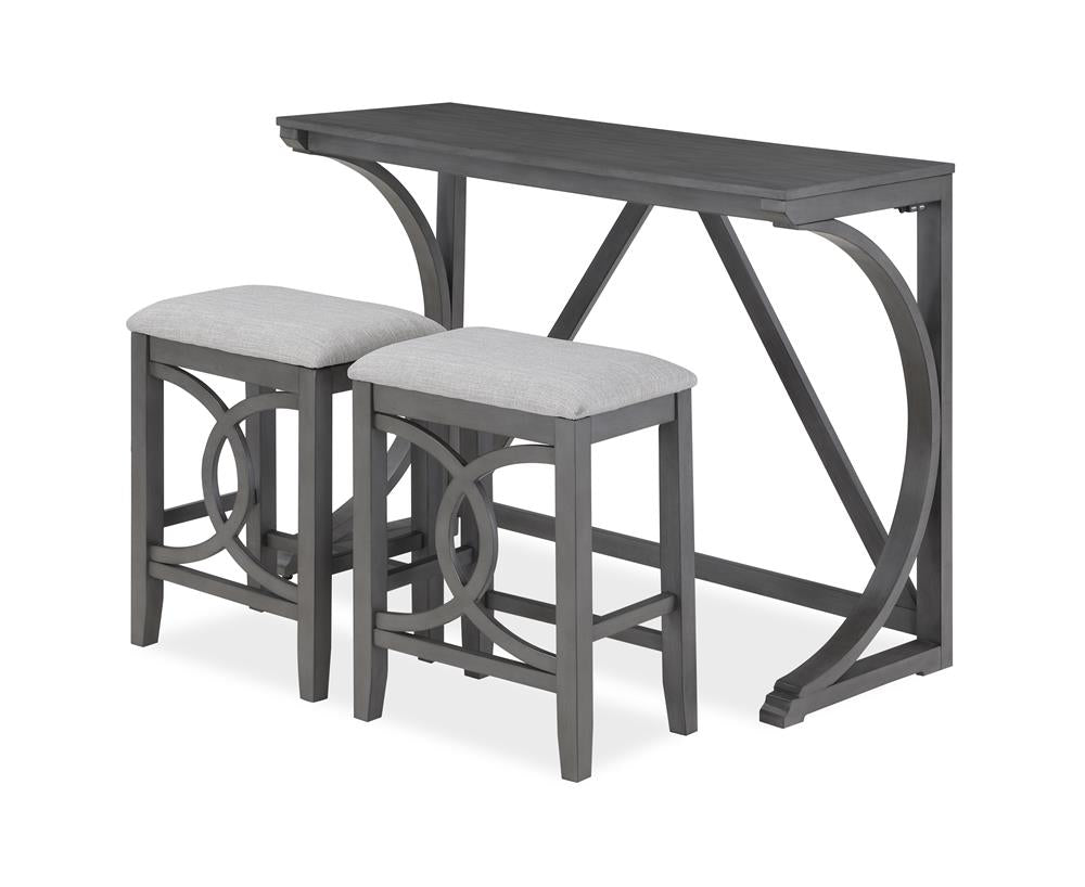 BELLA COUNTER  TABLE & 2 STOOLS-GRAY - MyWaynesHome #