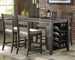 Rokane Counter Height Dining Table and 4 Barstools - PKG000111