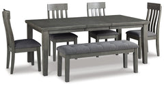 Hallanden Dining Table and 4 Chairs and Bench - MyWaynesHome #