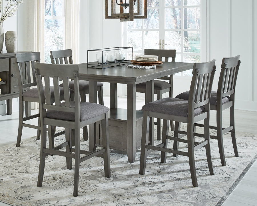 Hallanden Counter Height Dining Table and 6 Barstools with Storage - MyWaynesHome #