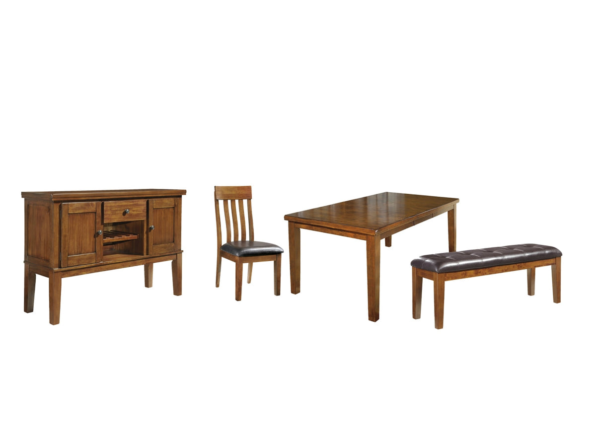 Ralene Dining Table with 4 Chairs, Bench and Server - MyWaynesHome #