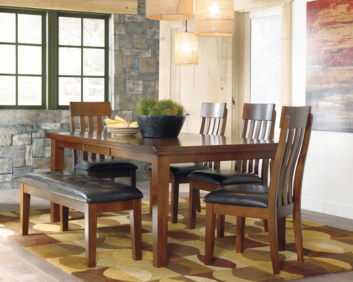 Ralene Dining Table and 4 Chairs and Bench
