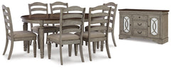 Lodenbay Dining Table and 6 Chairs with Storage - MyWaynesHome #