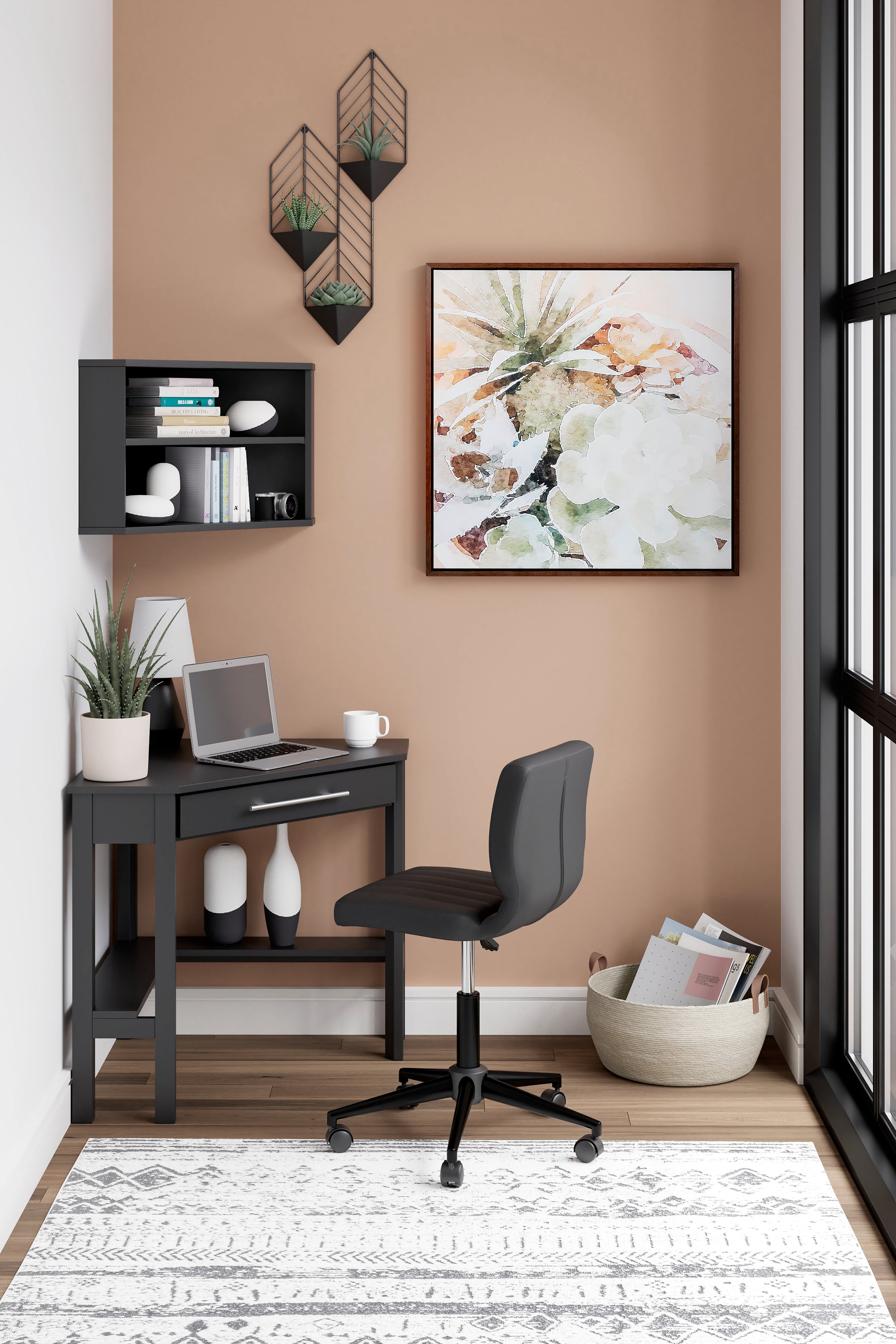 Otaska Home Office Corner Desk with Bookcase - MyWaynesHome #