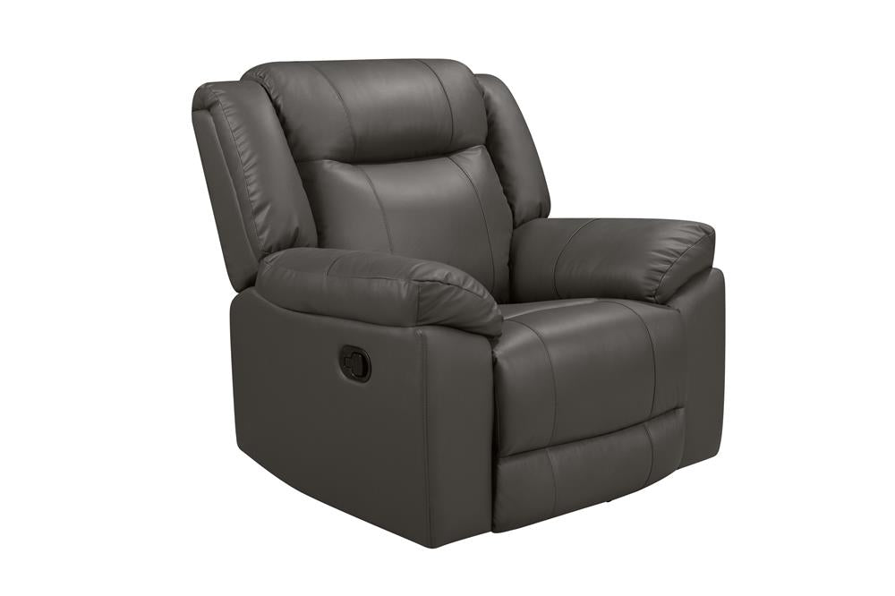 TAGGART LEATHER ROCKER RECLINER-GRAY - MyWaynesHome #