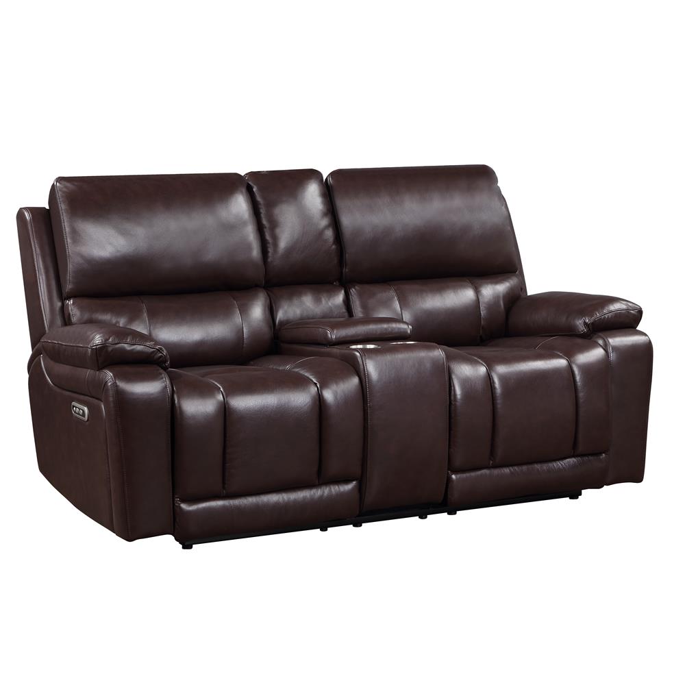 CICERO RECLINING CONSOLE LOVESEAT-BROWN - MyWaynesHome #